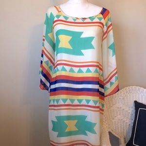 EUC Vision Dress Size Large Multi-Color Beautiful Design